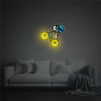 Snoopy auf Motorrad LED-Neonschild mit UV-Druck