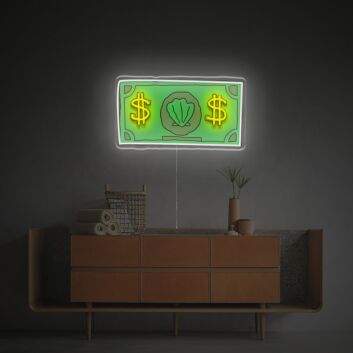 Geldschein mit Dollarzeichen LED-Neonschild mit UV-Druck für Bar Club