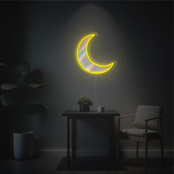 Minimalistisches Halbmond LED-Neonschild mit UV-Druck ruhige moderne Lichtdeko für Schlafzimmer Wohnzimmer Leseecke oder entspannte Wohnräume