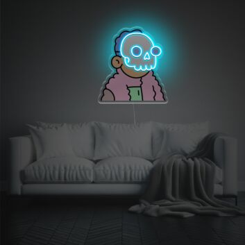 Figur mit Schädelmaske LED-Neonschild