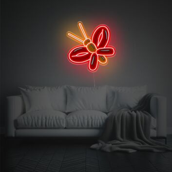 Abstrakter Schmetterling LED Neonschild als dekoratives Wandlicht für Wohnzimmer Schlafzimmer und kreative Räume