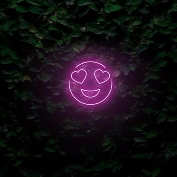 Smiley mit Herzaugen LED-Neonschild Wohnzimmer Bar