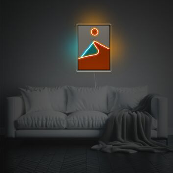 Berg mit Sonne LED-Neonschild für Wohnzimmer oder Schlafzimmer