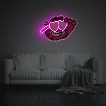 Garfield mit herzförmiger Brille LED-Neonschild aus Acryl
