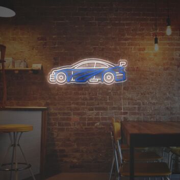 Abstraktes Sportwagen LED Neonschild im Modernen Linien Design als Stylische Wanddekoration für Garage Wohnzimmer Bar oder Männerzimmer