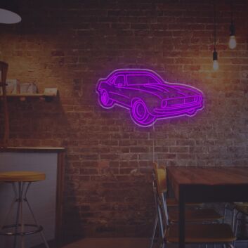 Blaues Retro Auto LED Neonschild im Klassischen Muscle Car Design als Stylische Wanddekoration für Garage Wohnzimmer Gaming Zimmer Büro oder Männerzimmer