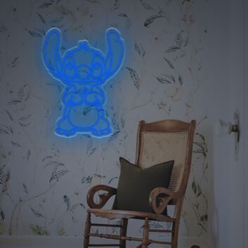 Niedliche Cartoon Alien LED Neonschild Wanddekoration mit Großen Ohren im Minimalistischen Linien Design für Kinderzimmer Wohnzimmer Gaming Ecke oder Kreativen Raum