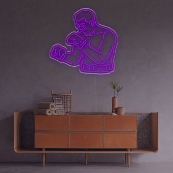 Boxer LED Neonschild minimalistisches Neon Wandlicht für Fitnessraum Studio oder moderne Räume