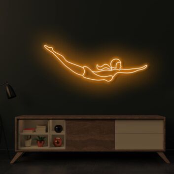 schwimmende Frau LED-Neonschild Wohnzimmer Fitnessstudio