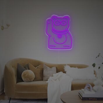 winkende Glückskatze LED-Neonschild Wohnzimmer