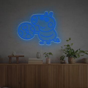 Cartoon-Schwein mit Ball LED-Neonschild für Kinderzimmer