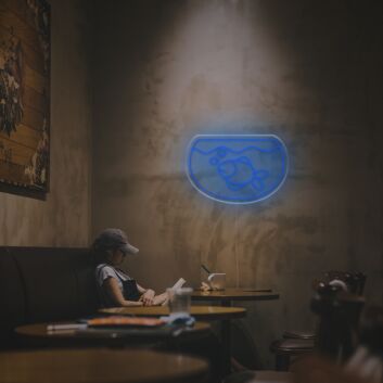 Meeresschildkröte im Aquarium LED-Neonschild für Café Restaurant