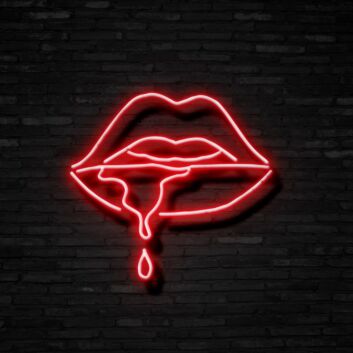 Lippen mit Tropfen LED-Neonschild für Bar Club