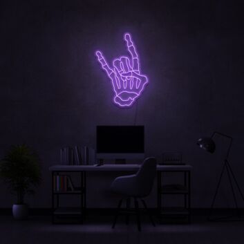 Rockhand Symbol LED-Neonschild für Home Office Musikzimmer