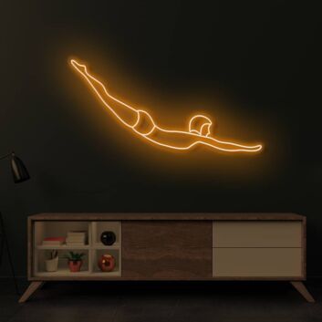 Turmspringer Silhouette LED-Neonschild für Wohnzimmer und Sportstudio