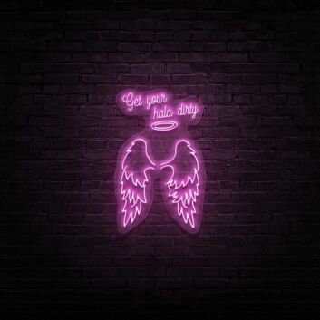 Engelsflügel LED Neonschild im modernen Line Art Design für Bar Lounge und stilvolle Wanddekoration