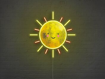 lächelnde Sonne LED-Neonschild für Kinderzimmer Wohnzimmer