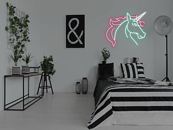 Einhornkopf LED-Neonschild für Schlafzimmer oder Wohnzimmer