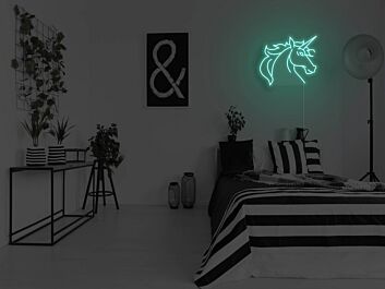 Einhornkopf LED-Neonschild für Schlafzimmer oder Kinderzimmer