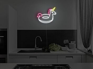 Einhorn Schwimmring LED-Neonschild für Kinderzimmer und Wohnzimmer