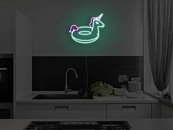 Einhorn Schwimmring LED-Neonschild für Kinderzimmer und Wohnzimmer