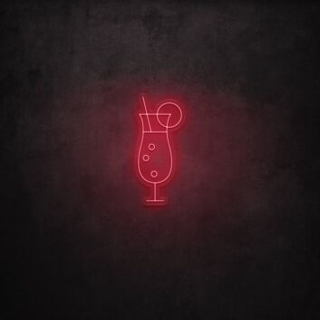 Cocktailglas mit Zitrone LED-Neonschild für Bar Club