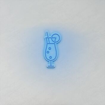 Cocktailglas mit Zitrone LED-Neonschild für Bar Club