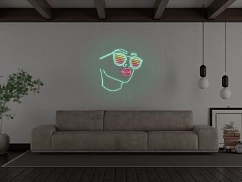 Gesicht mit Sonnenbrille LED-Neonschild Wohnzimmer Studio