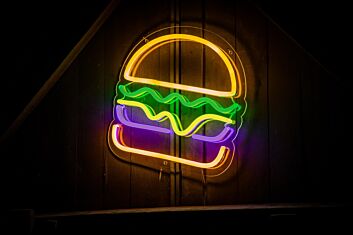 Hamburger LED-Neonschild für Restaurant und Imbiss