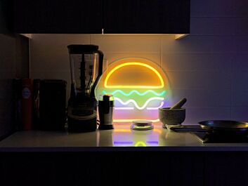 Hamburger LED-Neonschild für Restaurant und Imbiss