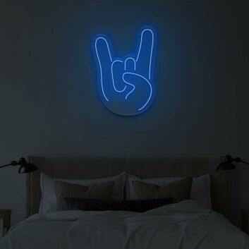 Handsymbol Rockgeste LED-Neonschild Wohnzimmer Musikraum