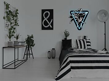 Lilienblume im Dreieck LED-Neonschild Schlafzimmer Wohnzimmer