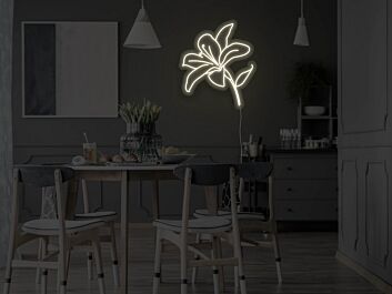 Lilienblüte LED-Neonschild für Esszimmer und Wohnzimmer