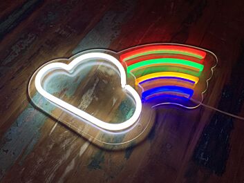Wolke mit Regenbogen LED-Neonschild Wohnzimmer Kinderzimmer