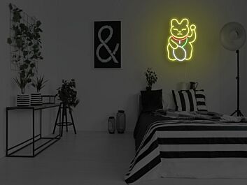 Glückskatze LED-Neonschild für Schlafzimmer und Wohnzimmer