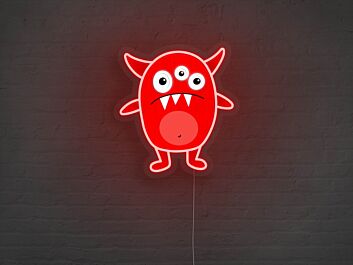 einäugiges Cartoon-Monster LED-Neonschild für Kinderzimmer