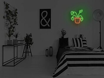 Topfpflanze LED-Neonschild für Wohnzimmer Schlafzimmer