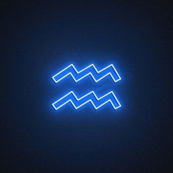 Aquarius Zodiac Neon Sign