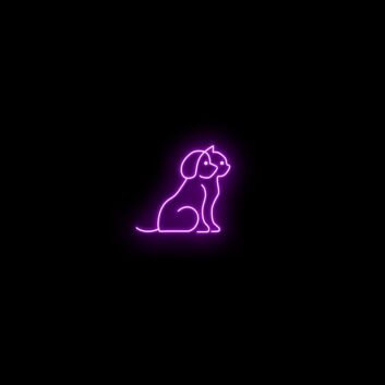sitzender Hund LED-Neonschild für Wohnzimmer oder Haustierladen