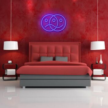 überlappende Smileys mit unterschiedlichen Gesichtsausdrücken LED-Neonschild Wohnzimmer Bar