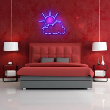 Sonne und Wolke LED-Neonschild Wohnzimmer Kinderzimmer