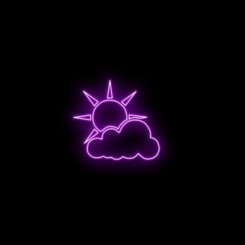 Sonne und Wolke LED-Neonschild Wohnzimmer Kinderzimmer