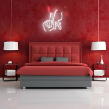 Hand mit Lippen Geste LED-Neonschild Schlafzimmer