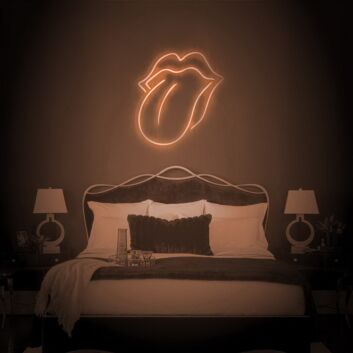 Mund mit herausgestreckter Zunge LED-Neonschild für Bar Club