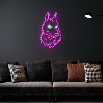 Wolfkopf LED-Neonschild für Wohnzimmer und Bar