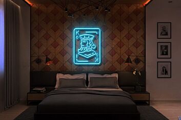 Karo König Spielkarte LED-Neonschild für Schlafzimmer oder Bar