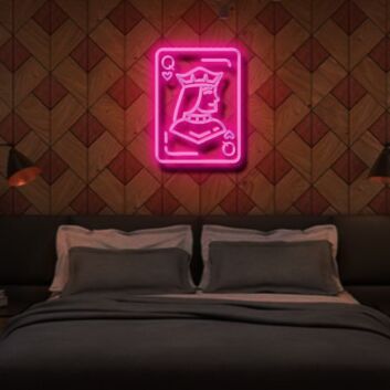 Spielkarte Dame LED-Neonschild für Schlafzimmer oder Bar
