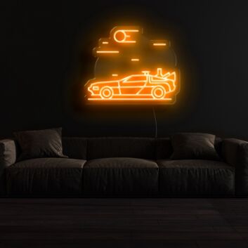 Sportwagen mit futuristischen Elementen LED-Neonschild Wohnzimmer Gamingzimmer