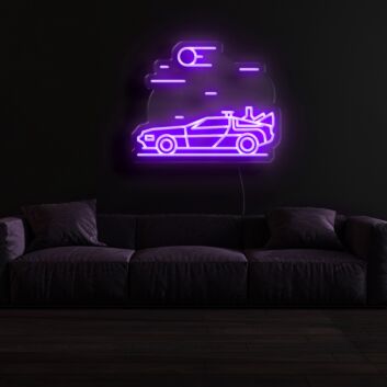 Sportwagen mit futuristischen Elementen LED-Neonschild Wohnzimmer Gamingzimmer
