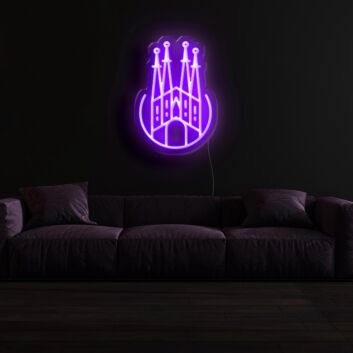 Sagrada Familia Silhouette LED-Neonschild für Wohnzimmer oder Bar